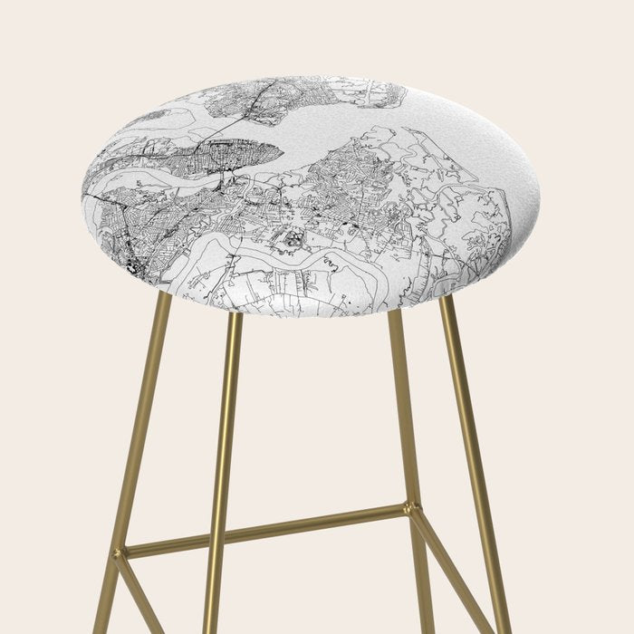 Charleston White Map Stool Gallery Image 2