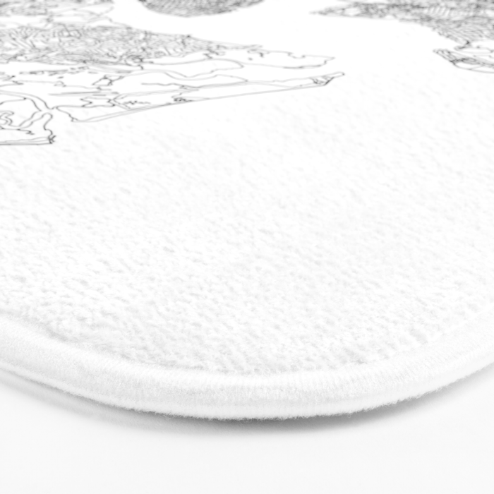 Charleston White Map Bath Mat Gallery Image 3