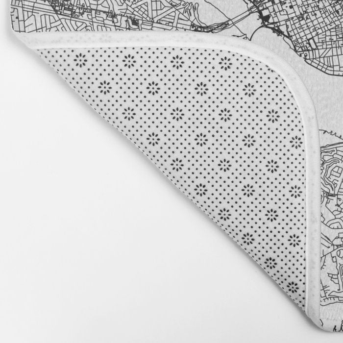 Charleston White Map Bath Mat Gallery Image 2