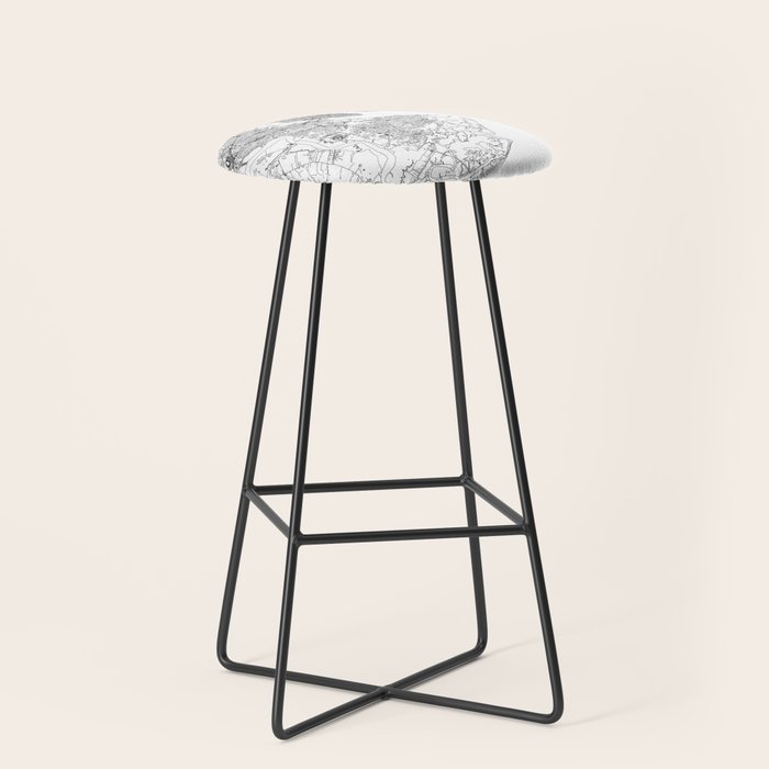 Charleston White Map Stool Gallery Image 1