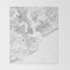 Charleston White Map Throw Blanket Gallery Image 2