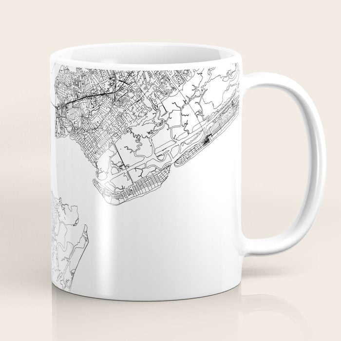 Charleston White Map Coffee Mug Gallery Image 1