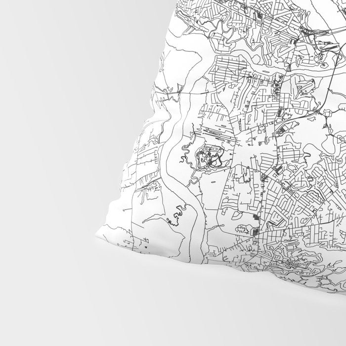 Charleston White Map Pillow Sham Gallery Image 4