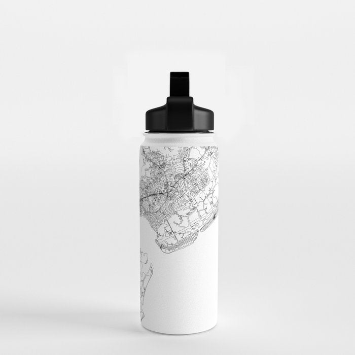 Charleston White Map Water Bottle Gallery Image 2