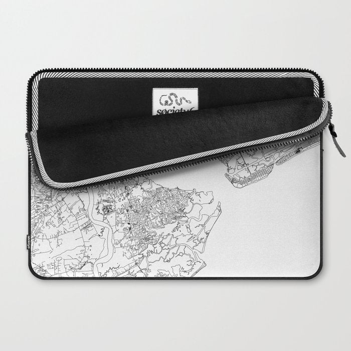 Charleston White Map Laptop Sleeve Gallery Image 2