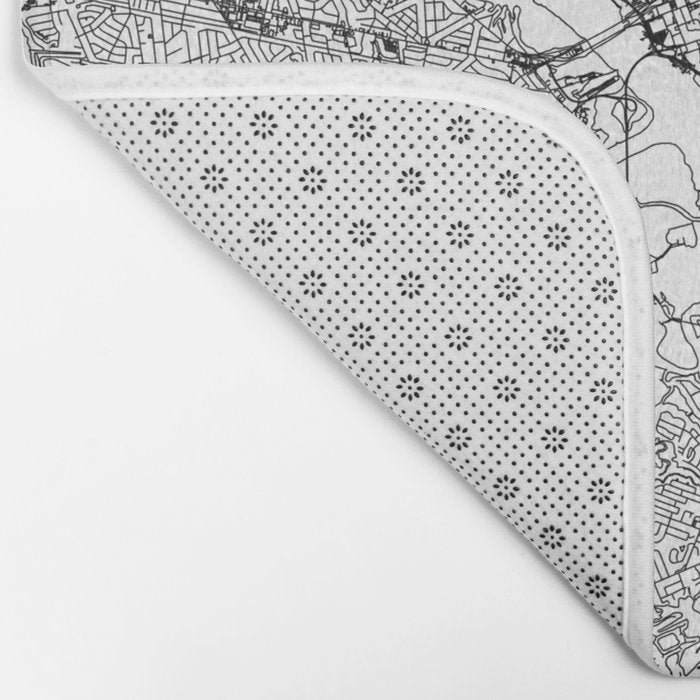 Charleston White Map Bath Mat Gallery Image 2