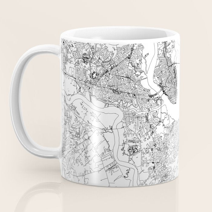 Charleston White Map Coffee Mug Gallery Image 3
