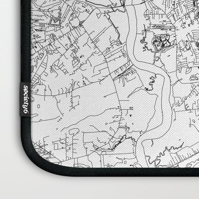 Charleston White Map Laptop Sleeve Gallery Image 3