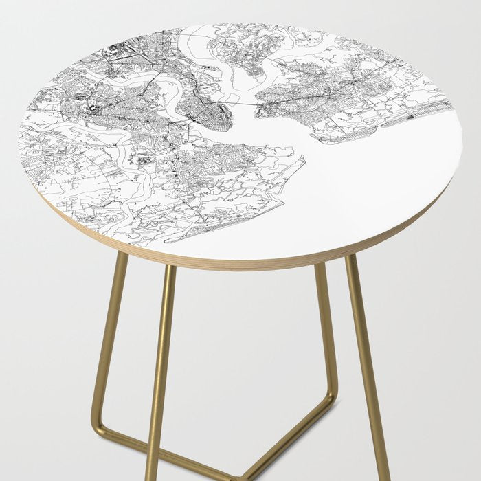 Charleston White Map Side Table Gallery Image 2