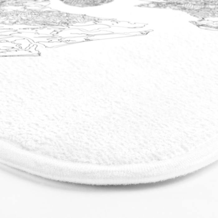 Charleston White Map Bath Mat Gallery Image 3