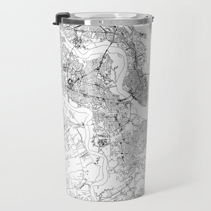 Charleston White Map Travel Mug Gallery Image 3