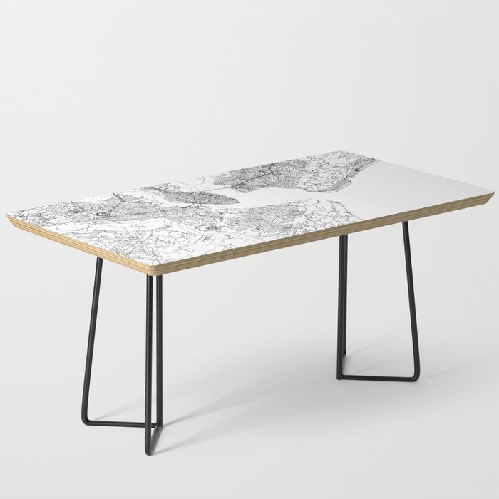 Charleston White Map Coffee Table Gallery Image 1