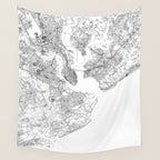Charleston White Map Wall Tapestry Gallery Image 4