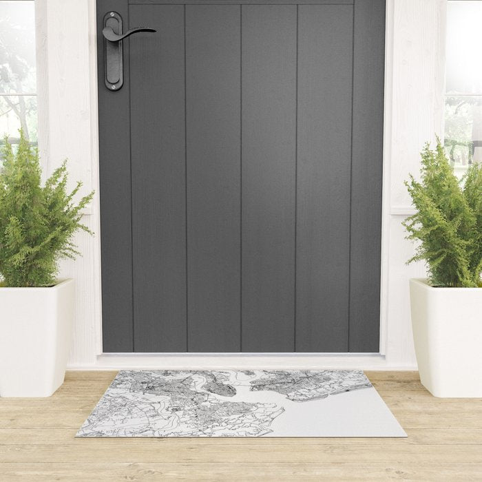 Charleston White Map Welcome Mat Gallery Image 3