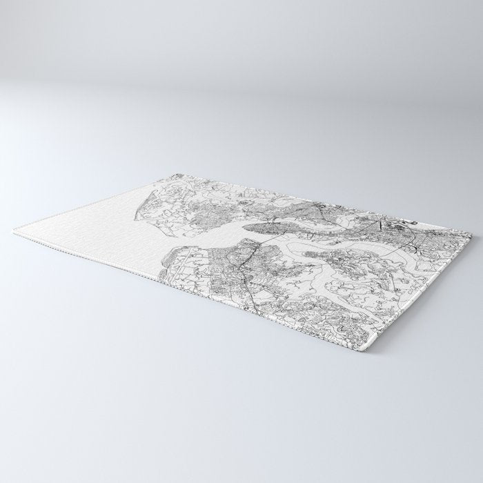Charleston White Map Rug Gallery Image 3