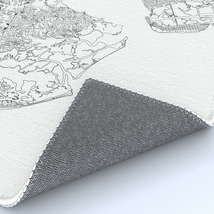 Charleston White Map Rug Gallery Image 4