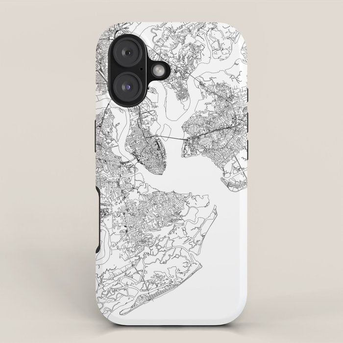 Charleston White Map iPhone Case Gallery Image 1