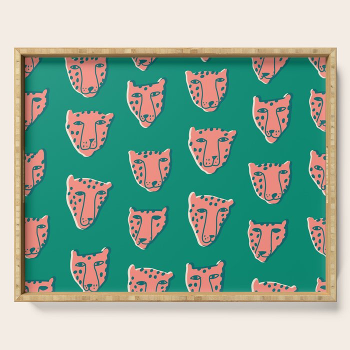 Pink pantehrs Serving Tray Gallery Image 1