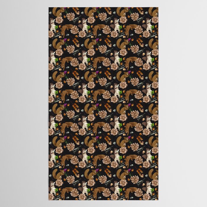 Squirrel flowering dark meadow Tablecloth Gallery Image 2