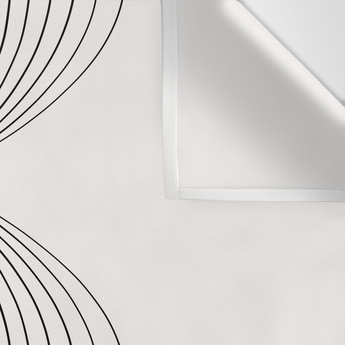 Geometric Orb Shapes - Black and White Wall Tapestry Gallery Image 3