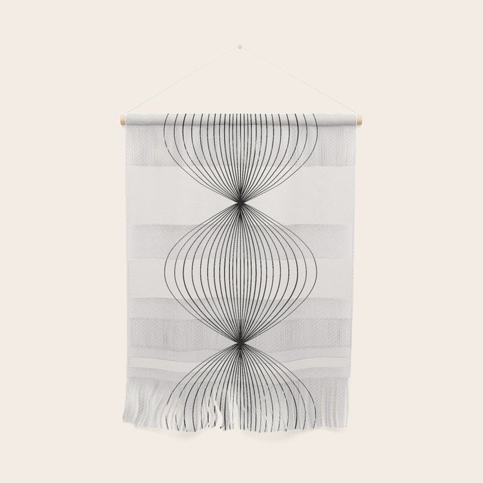Geometric Orb Shapes - Black and White Wall Hanging Gallery Image 1
