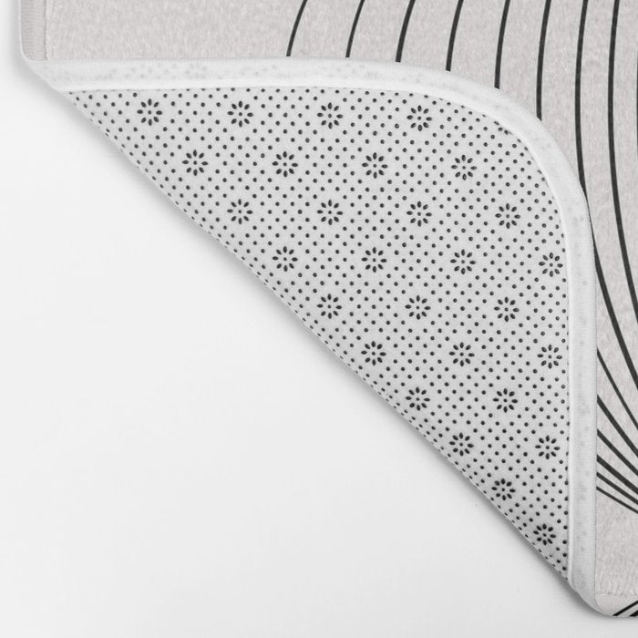 Geometric Orb Shapes - Black and White Bath Mat Gallery Image 2