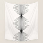 Geometric Orb Shapes - Black and White Wall Tapestry Gallery Image 4