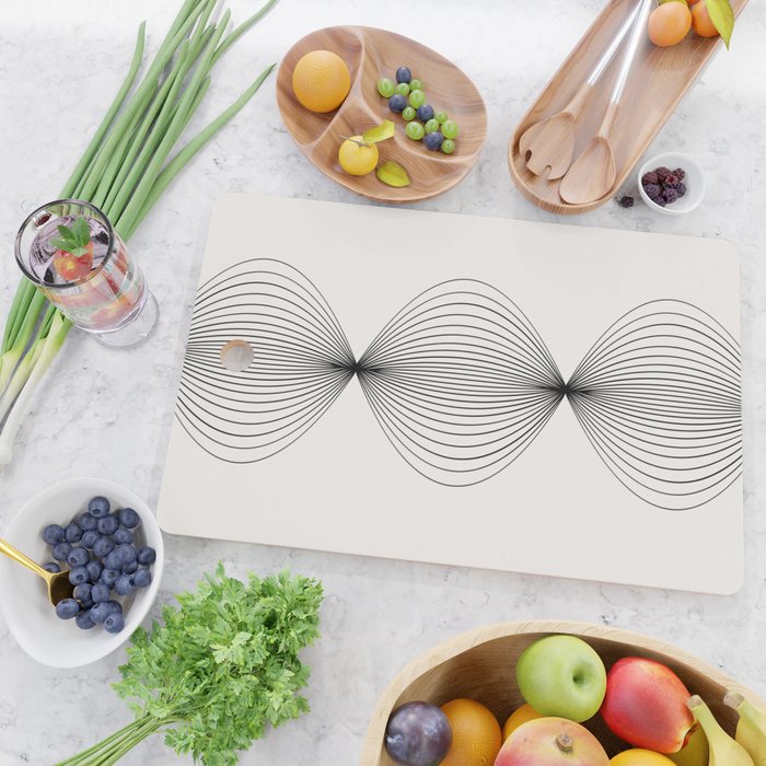 Geometric Orb Shapes - Black and White Cutting Board Gallery Image 2