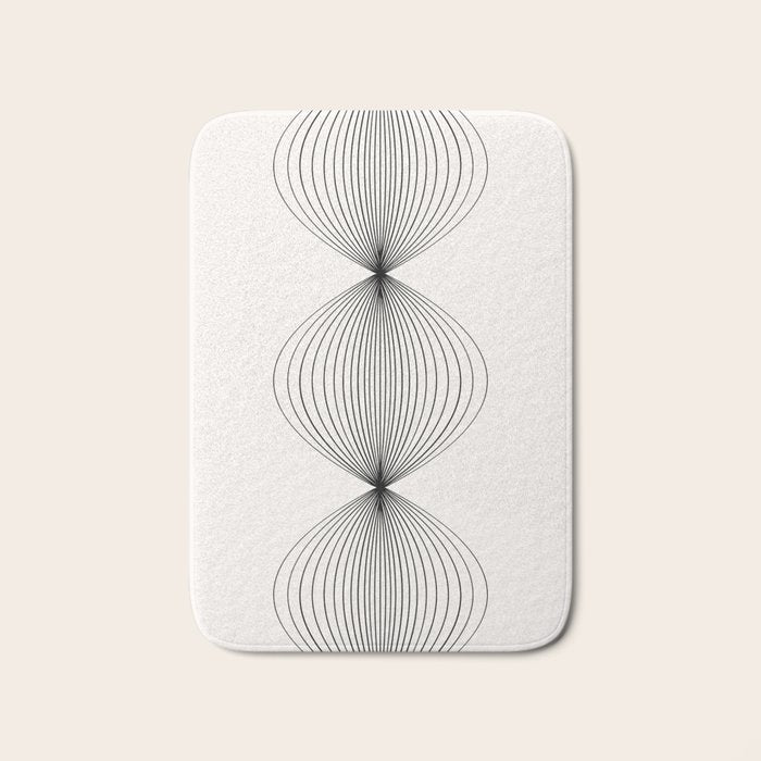 Geometric Orb Shapes - Black and White Bath Mat Gallery Image 1