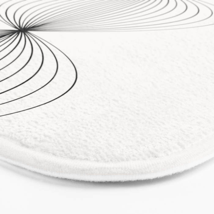Geometric Orb Shapes - Black and White Bath Mat Gallery Image 3