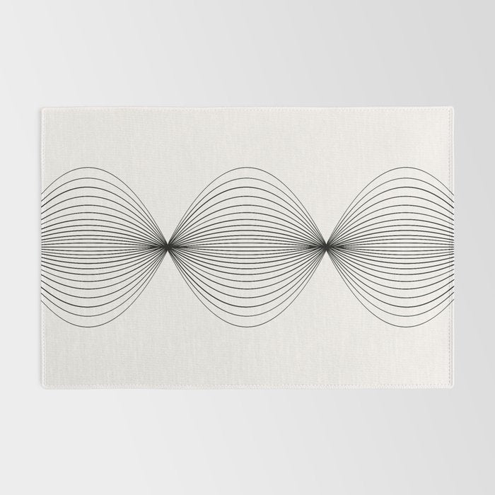 Geometric Orb Shapes - Black and White Rug Gallery Image 2