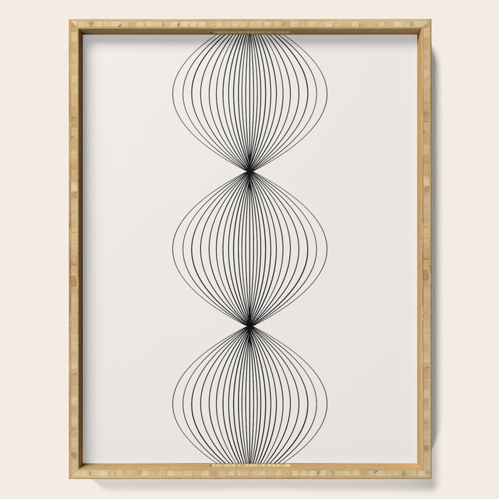 Geometric Orb Shapes - Black and White Serving Tray Gallery Image 1