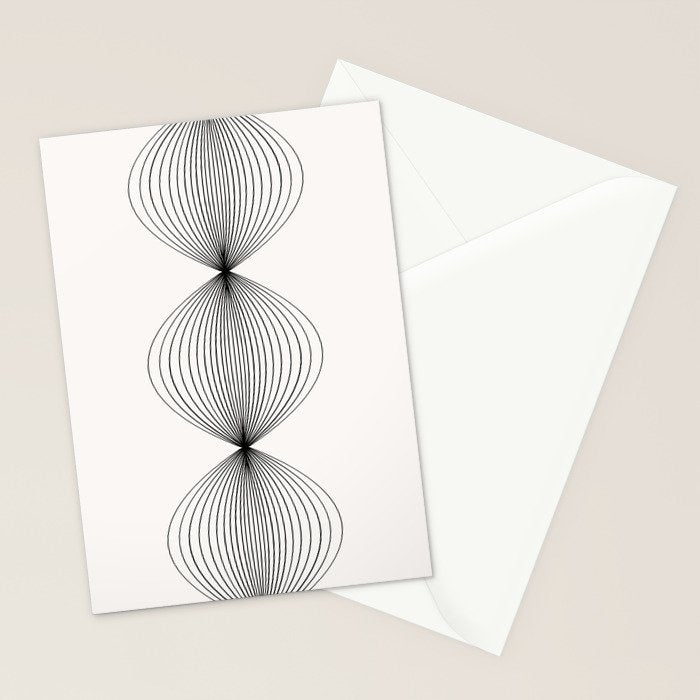 Geometric Orb Shapes - Black and White Stationery Card Gallery Image 2