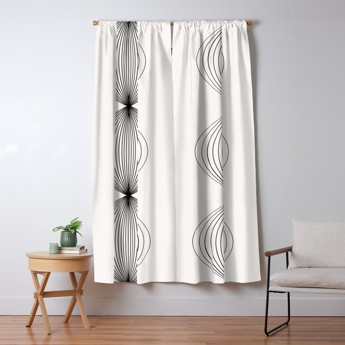 Geometric Orb Shapes - Black and White Window Curtain Gallery Image 5