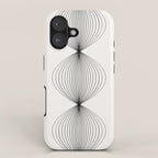 Geometric Orb Shapes - Black and White iPhone Case Gallery Image 1