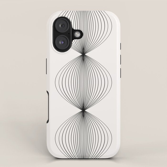 Geometric Orb Shapes - Black and White iPhone Case Gallery Image 1