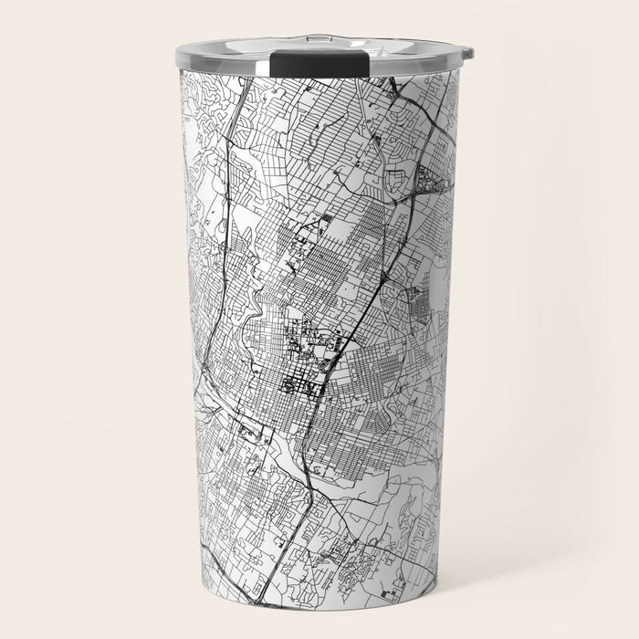 Austin White Map Travel Mug Gallery Image 1
