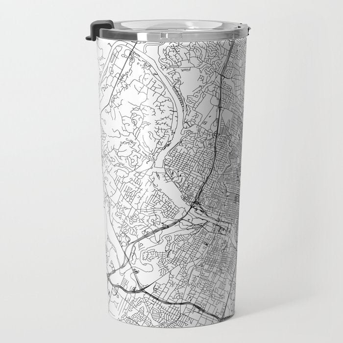 Austin White Map Travel Mug Gallery Image 3