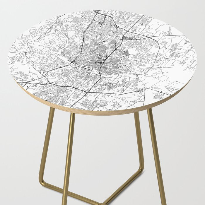 Austin White Map Side Table Gallery Image 2