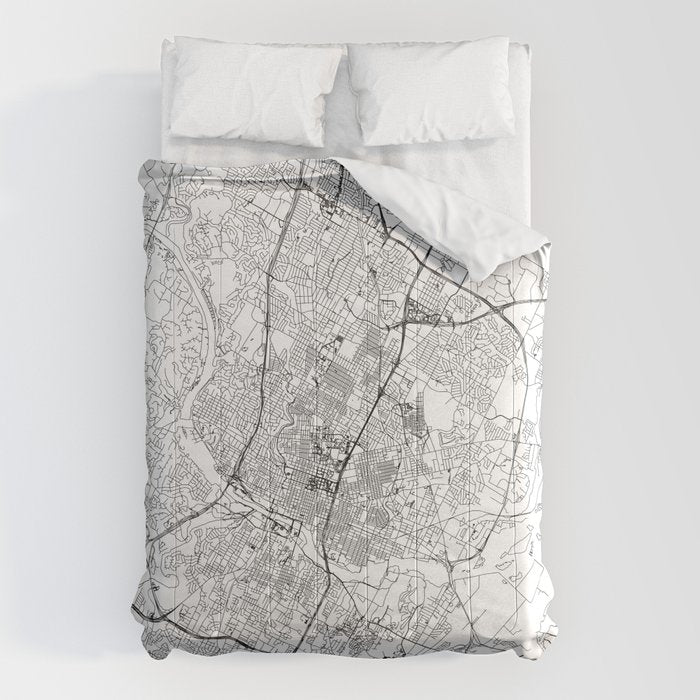 Austin White Map Comforter Gallery Image 1