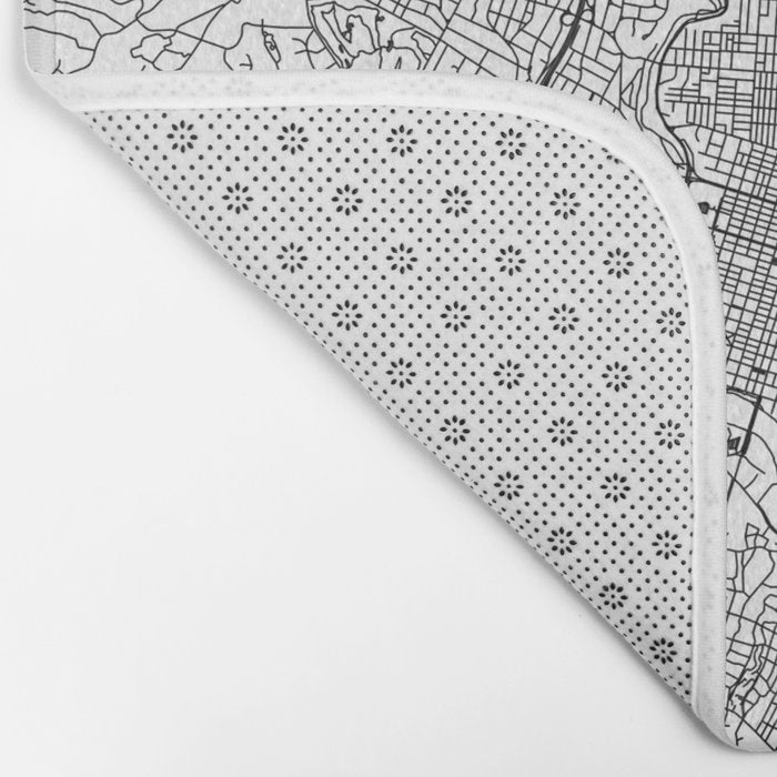 Austin White Map Bath Mat Gallery Image 2