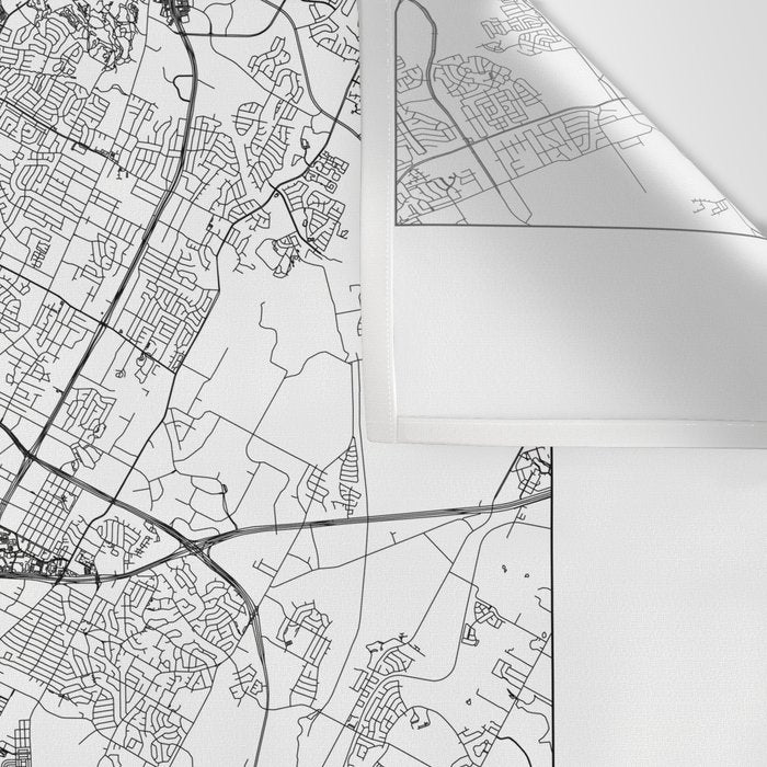 Austin White Map Wall Tapestry Gallery Image 3