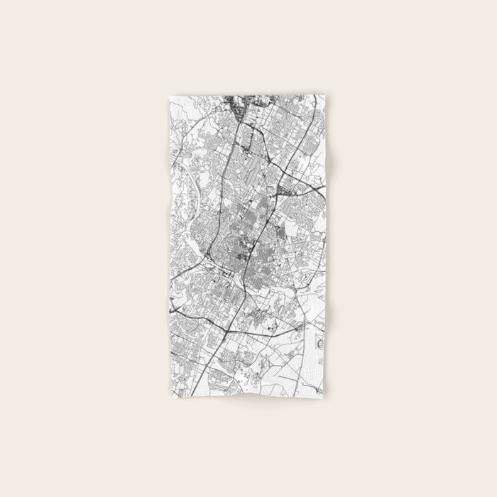 Austin White Map Bath Towel Gallery Image 1