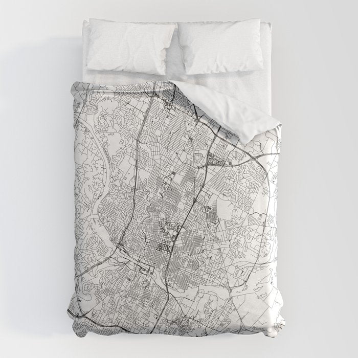 Austin White Map Duvet Cover Gallery Image 6