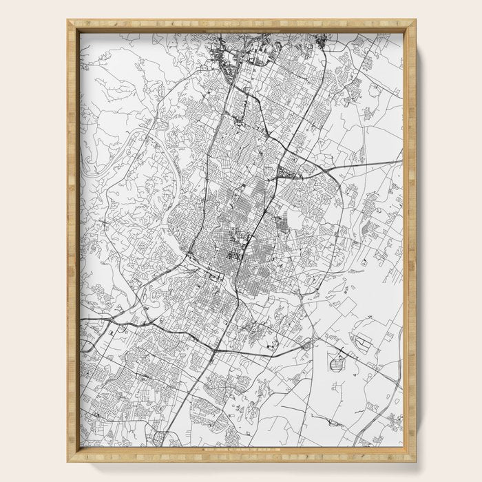 Austin White Map Serving Tray Gallery Image 1