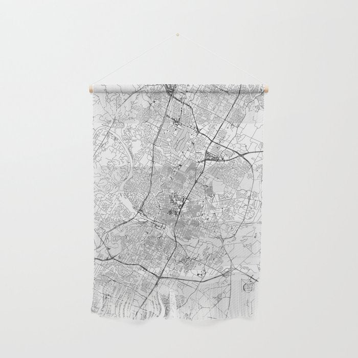 Austin White Map Wall Hanging Gallery Image 1