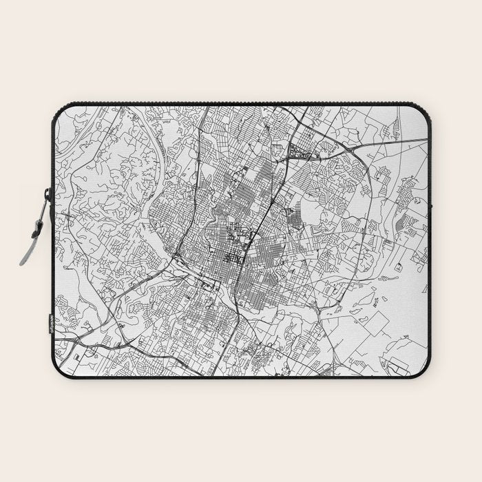 Austin White Map Laptop Sleeve Gallery Image 1