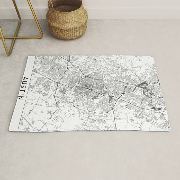 Austin White Map Rug Gallery Image 1