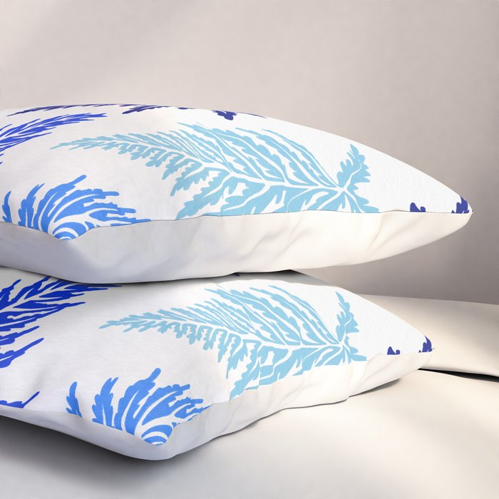 Inked Ferns - Blue Palette Pillow Sham Gallery Image 3