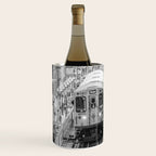 Black and White Chicago Train El Train above Wabash Ave the Loop Windy City Wine Chiller Gallery Image 2